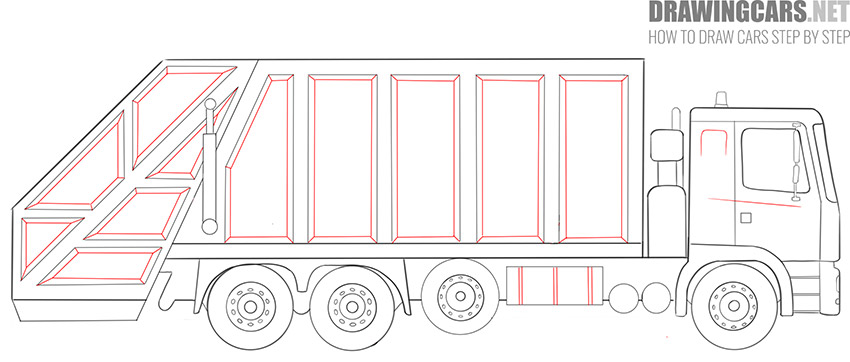 How to Draw a Garbage Truck For Beginners lesson