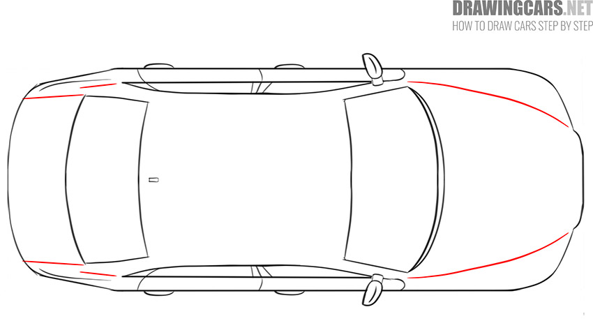 How to draw a Car from the Top for beginners easy