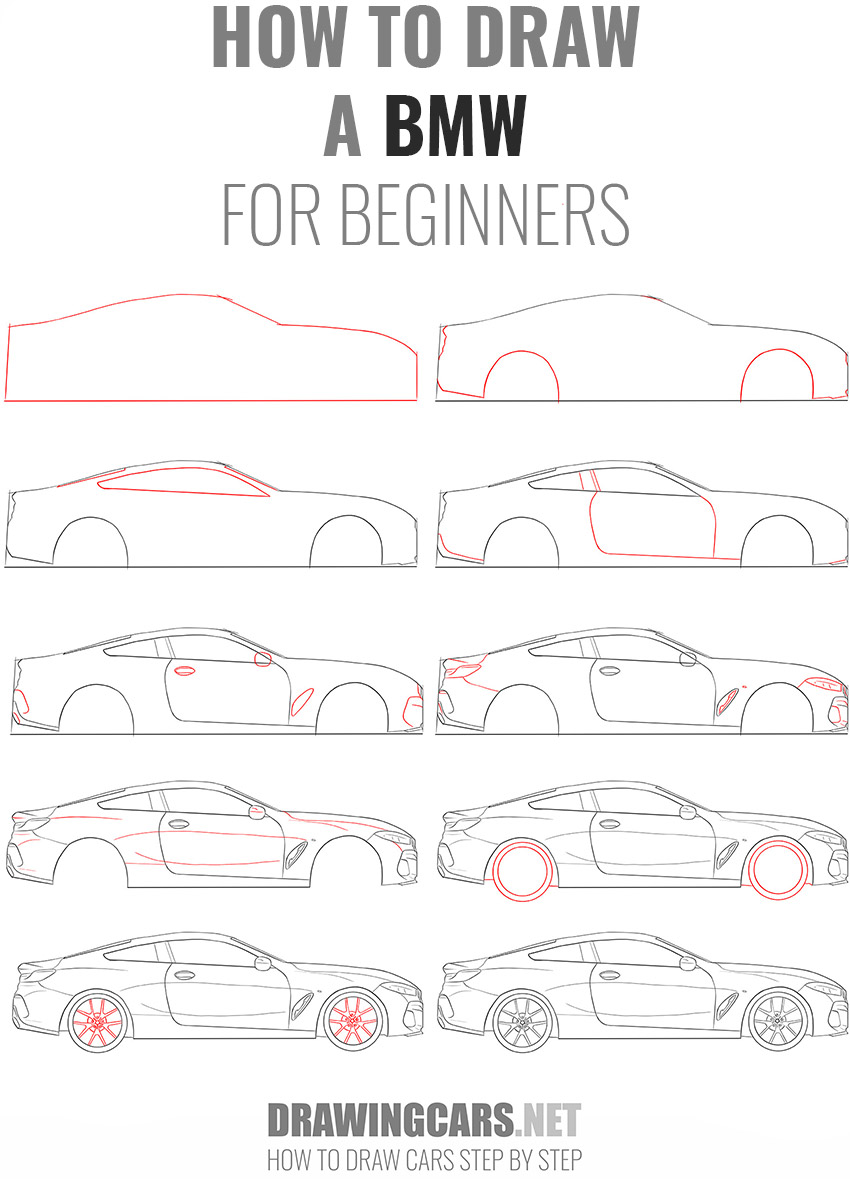how to draw a BMW For beginners
