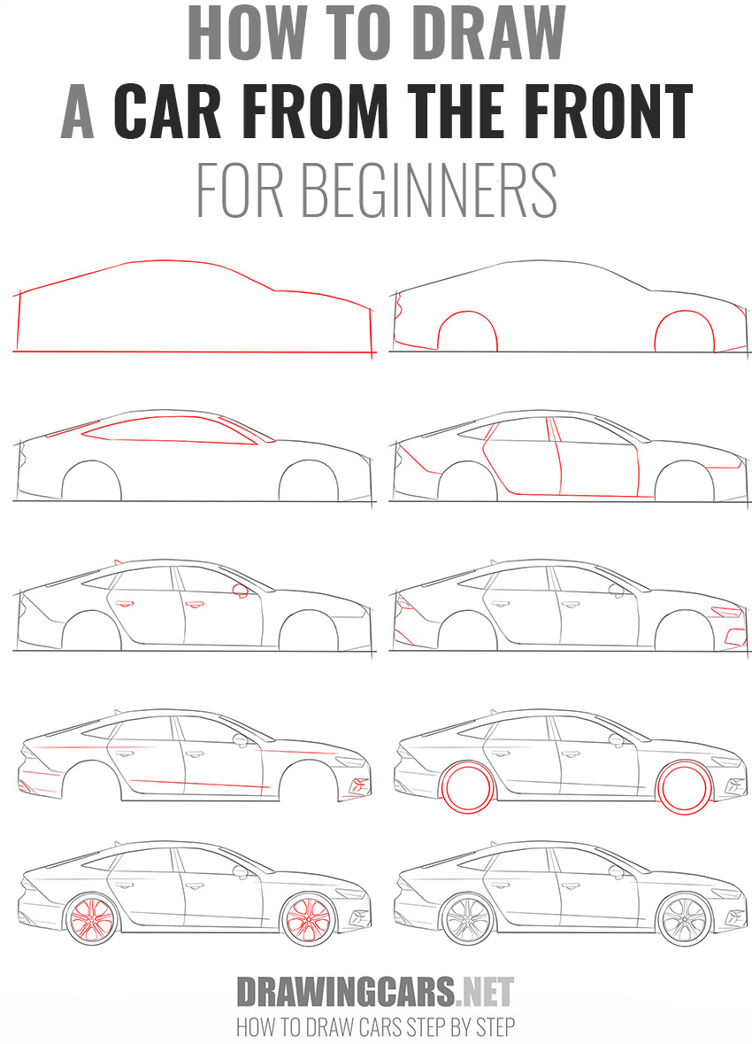 how to draw a CAR FROM THE SIDE For beginners