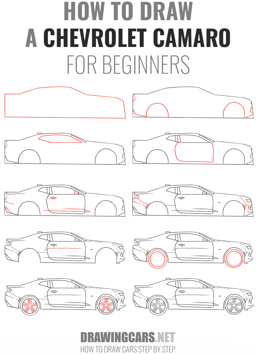 how to draw a CHEVROLET CAMARO For beginners