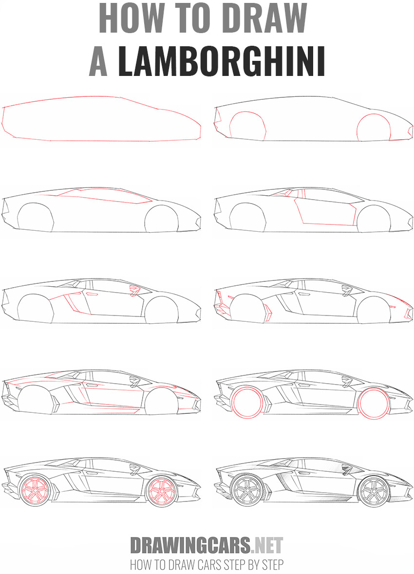 how to draw a Lamborghini