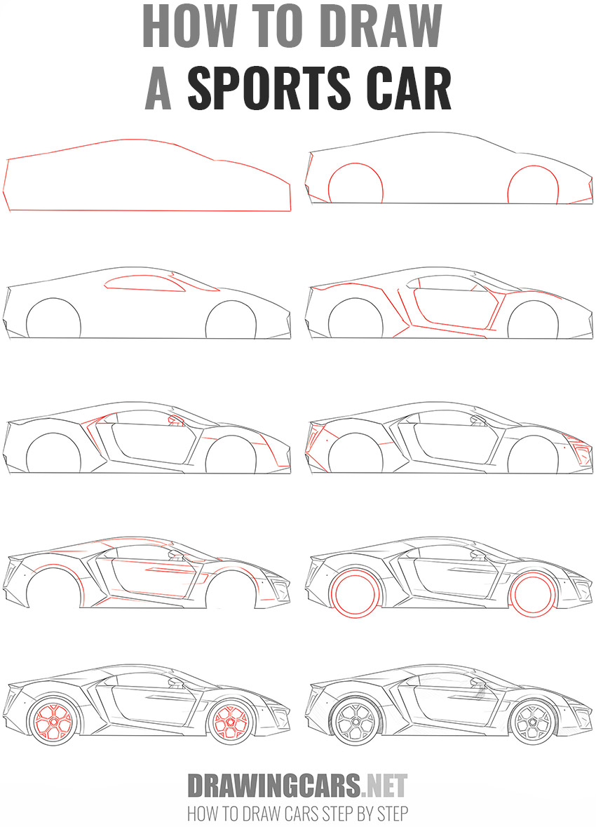 how to draw a SPORTS CAR