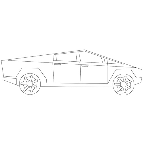 How to Draw a Tesla Cybertruck for Beginners