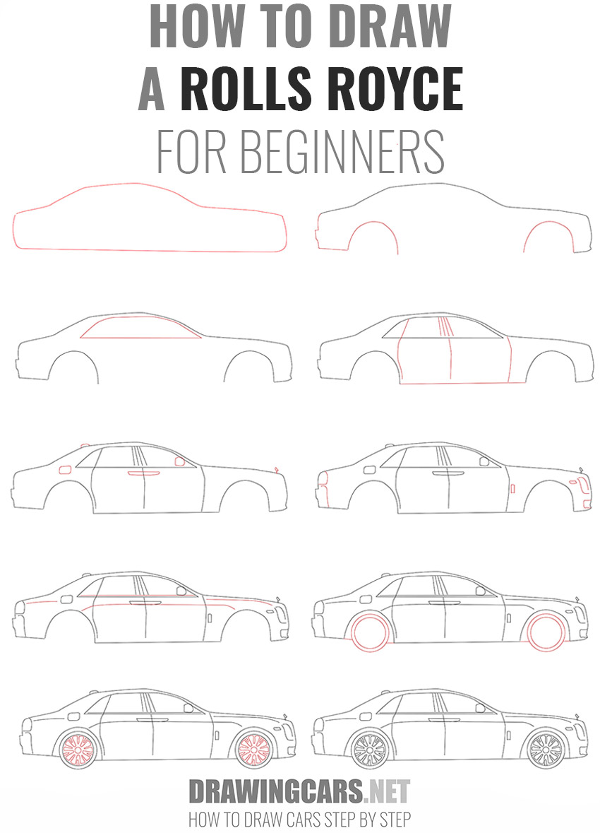 how to draw a ROLLS ROYCE beginners