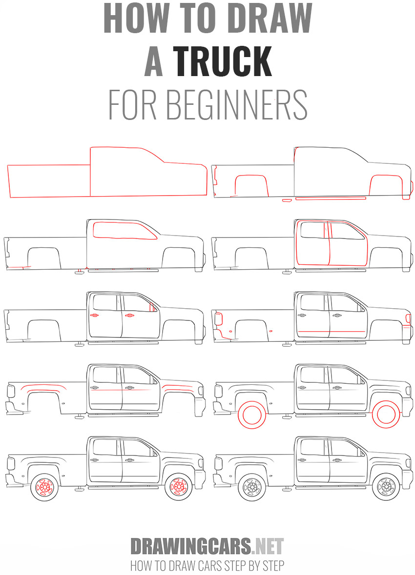 how to draw a TRUCK for beginners