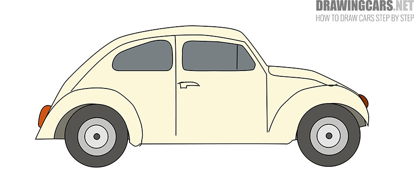 how to draw a volkswagen beetle for beginners
