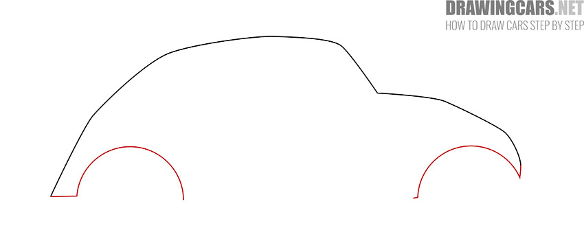how to draw a cartoon volkswagen beetle