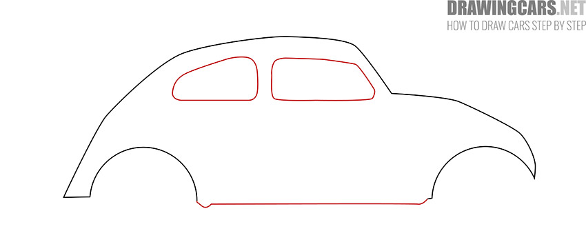 how to draw a old volkswagen beetle