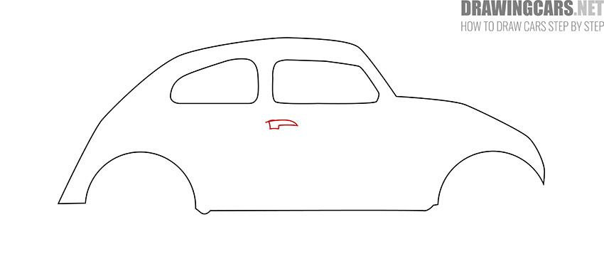 how to draw a car vw beetle
