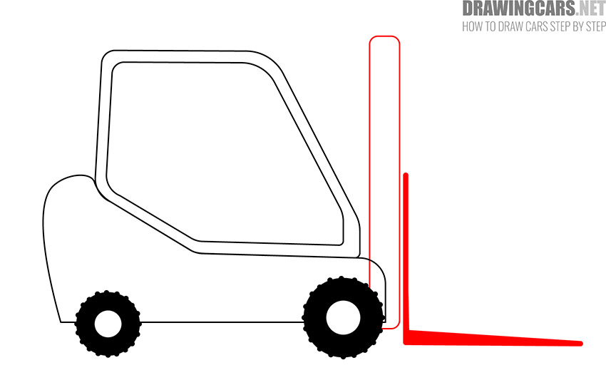 how to draw a forklift easy