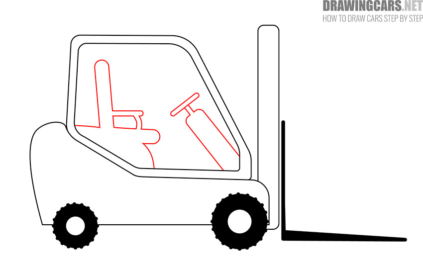 forklift drawing easy