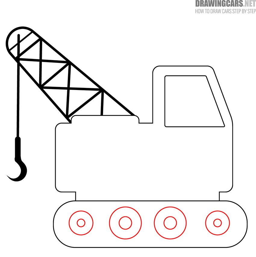 how to draw a cartoon crane