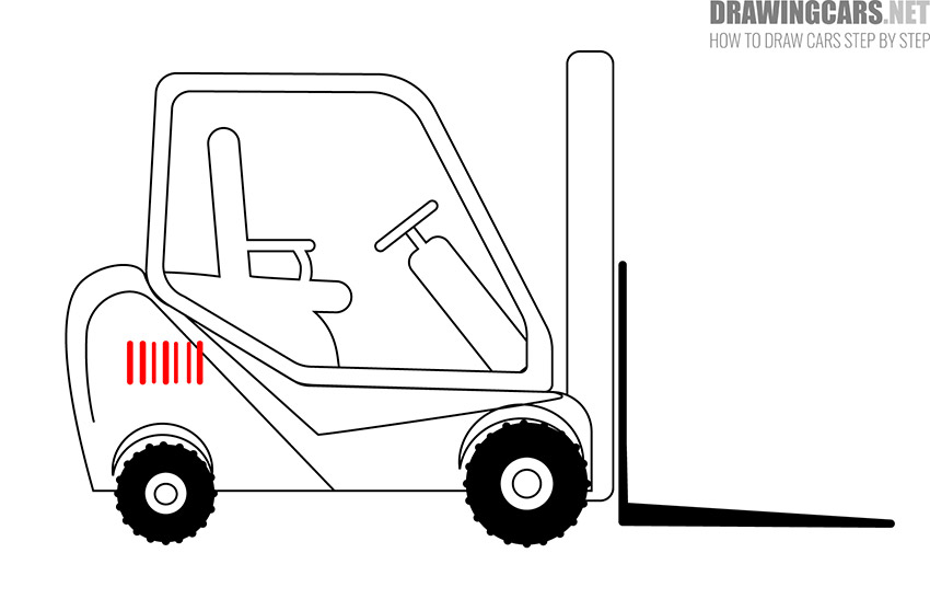 how to draw a forklift for beginners