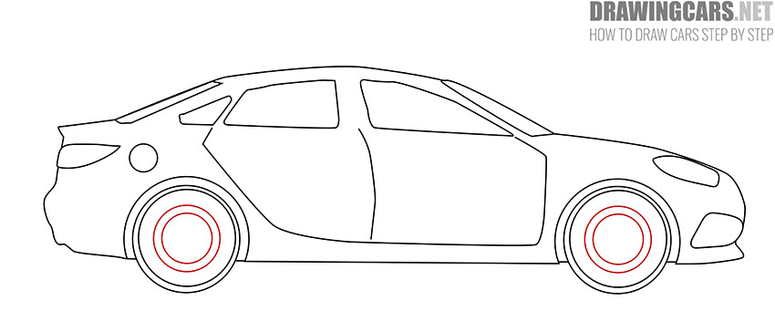 car drawing easy with color