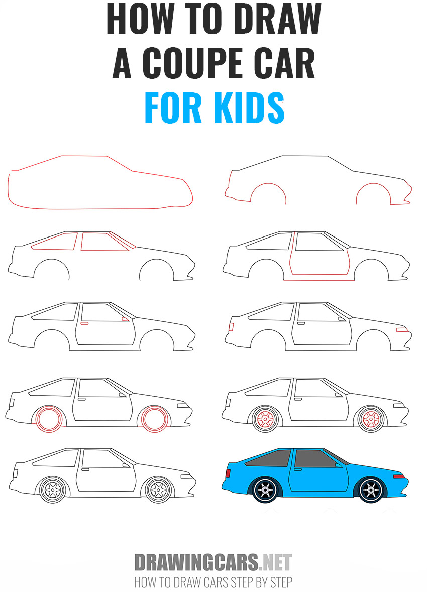 How to Draw a Coupe Car for step by step