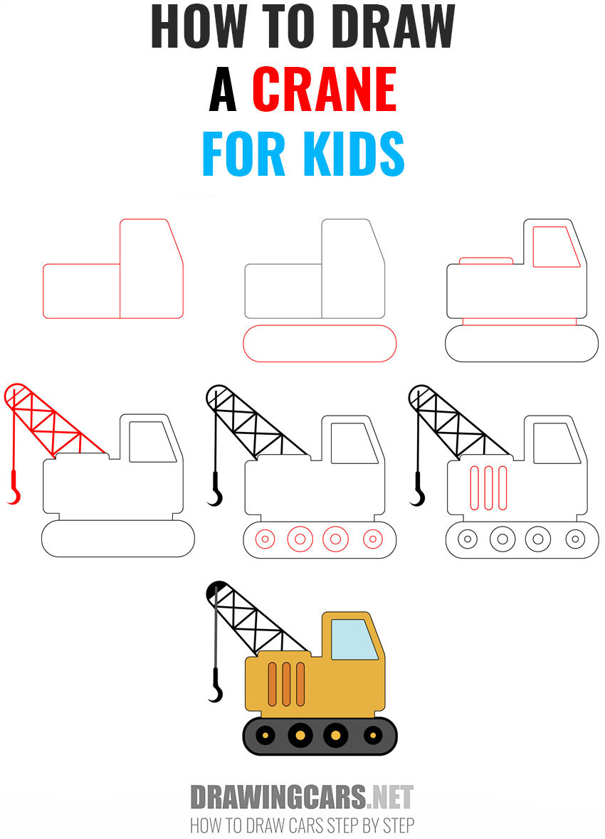 How to Draw a Crane for Kids