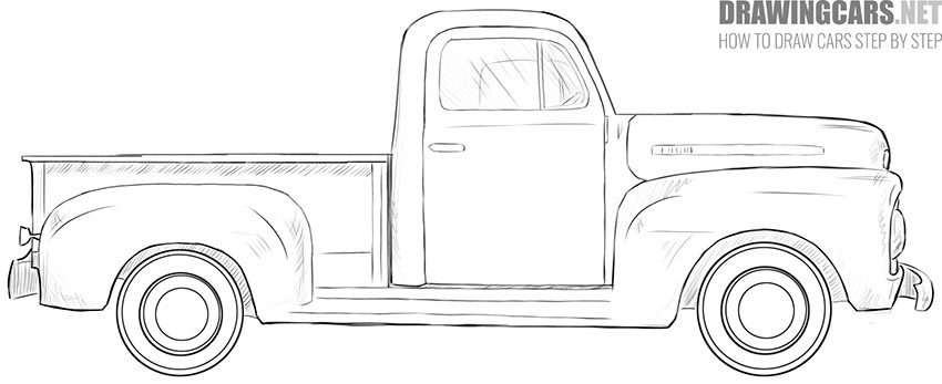 realistic Old Truck drawing