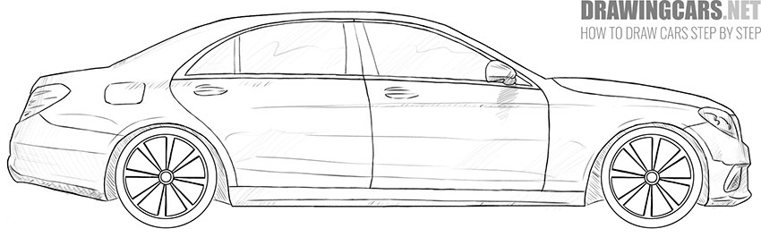 simple Mercedes-Benz S-Class drawing