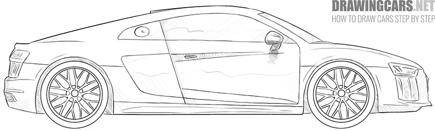 supercar drawing step by step