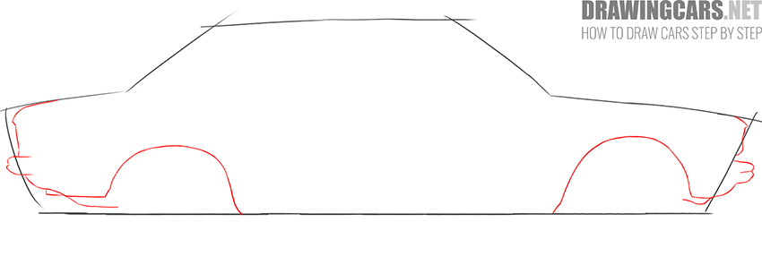 how to draw a vintage car simple