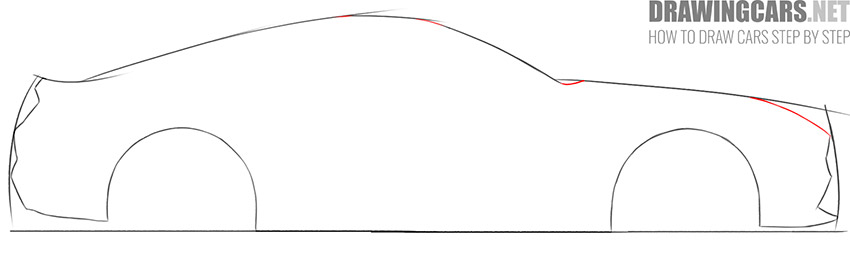 how to draw a muscle car side view