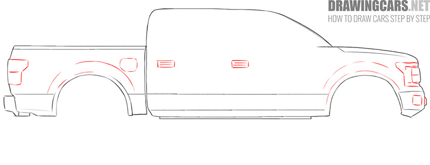 How to Draw a Ford Truck realistic