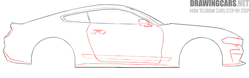 how to draw a simple muscle car