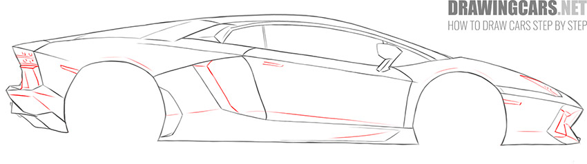 simple Lamborghini Aventador drawing