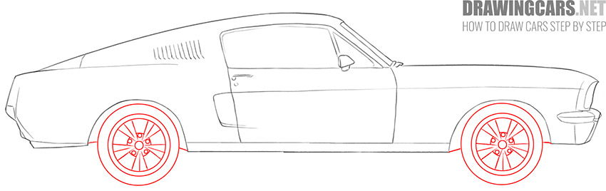 easy Vintage Muscle Car drawing