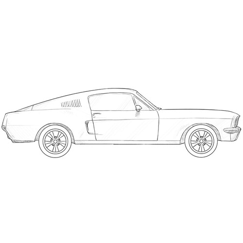 How to Draw a Vintage Muscle Car