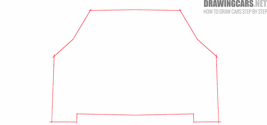 how to draw a car from front view