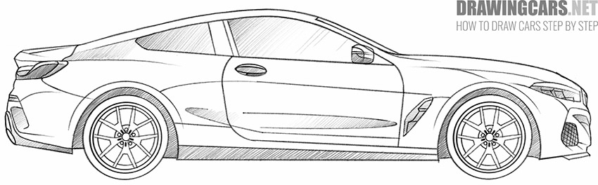 BMW 8 Series drawing cartoon