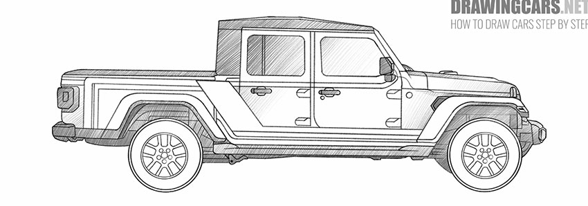 cartoon jeep gladiator drawing