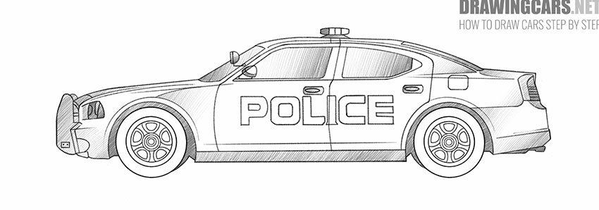cartoon police car drawing