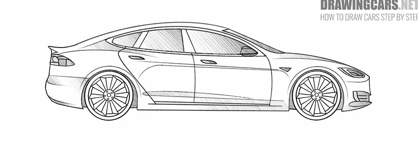 easy how to draw a tesla model s