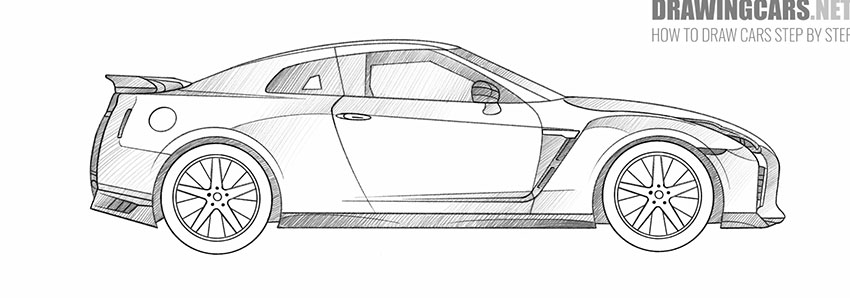 easy nissan gt-r drawing