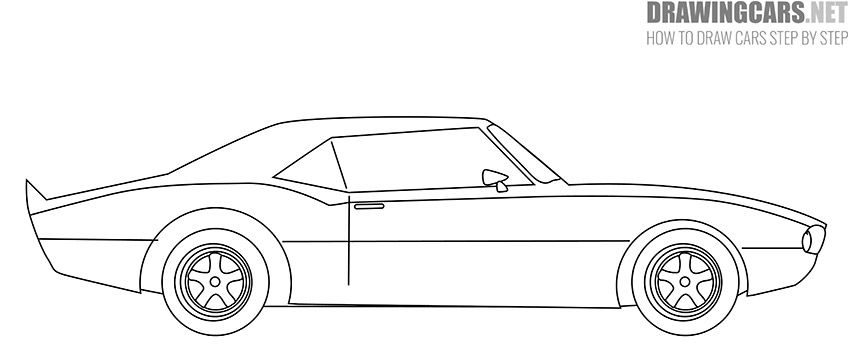 how to draw a muscle car simple