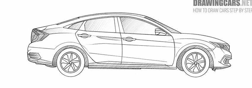 how to draw a simple honda civic