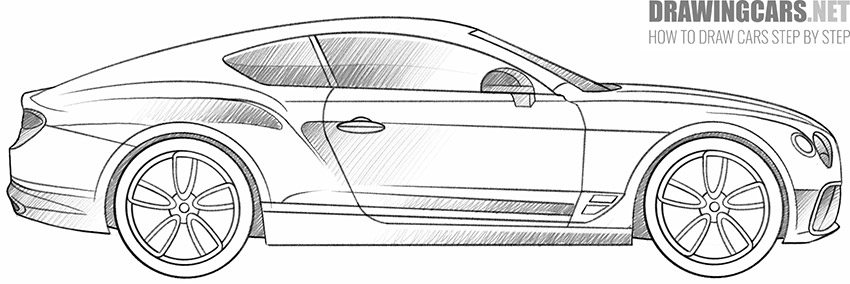 simple bentley continental gt drawing