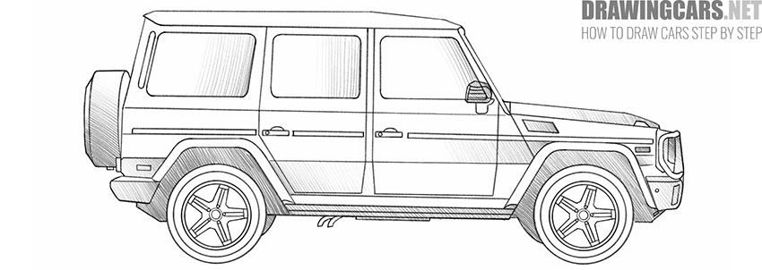 simple mercedes g-class drawing