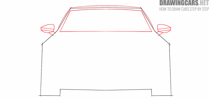 how to draw a car from the front easy