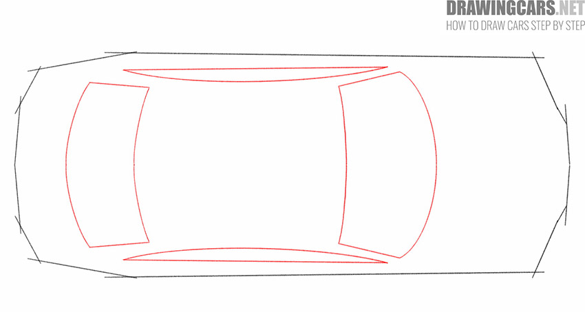 how to draw a car from the top easy