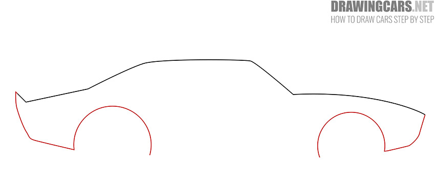 how to draw a muscle car from the side