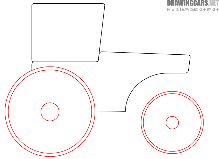 how to draw a tractor easy