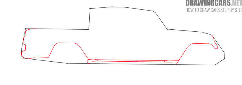 jeep gladiator drawing simple
