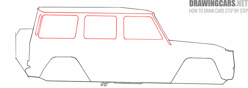 how to draw a mercedes g-class simple