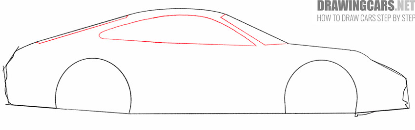 how to draw a realistic porsche