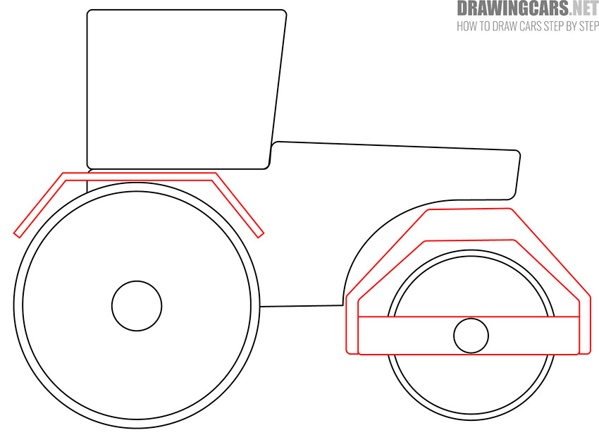 how to draw a tractor cartoon