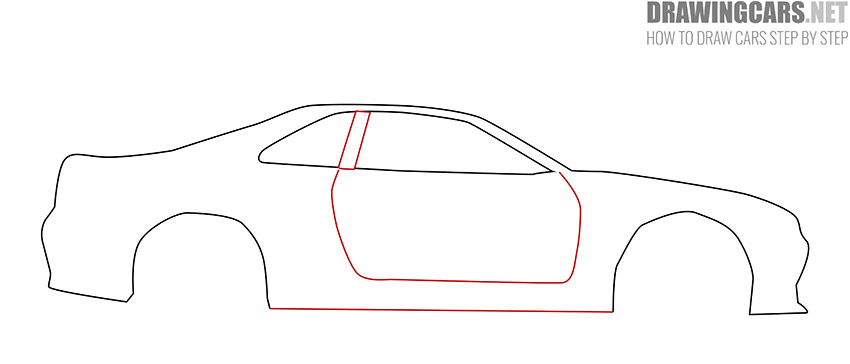 how to draw a cartoon racing car